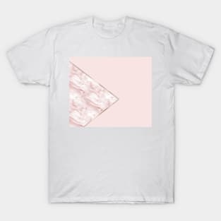 Blush pink geo - pink marble T-Shirt